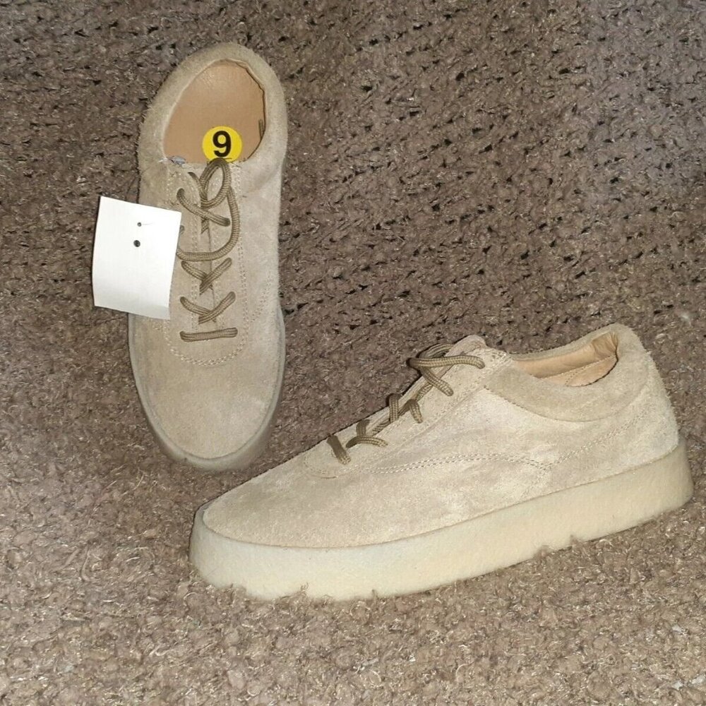 YEEZY-SEASON 6-Taupe Thick Shaggy Suede Sneaker-Tonal Crepe Sole-SZ 9-NWOB